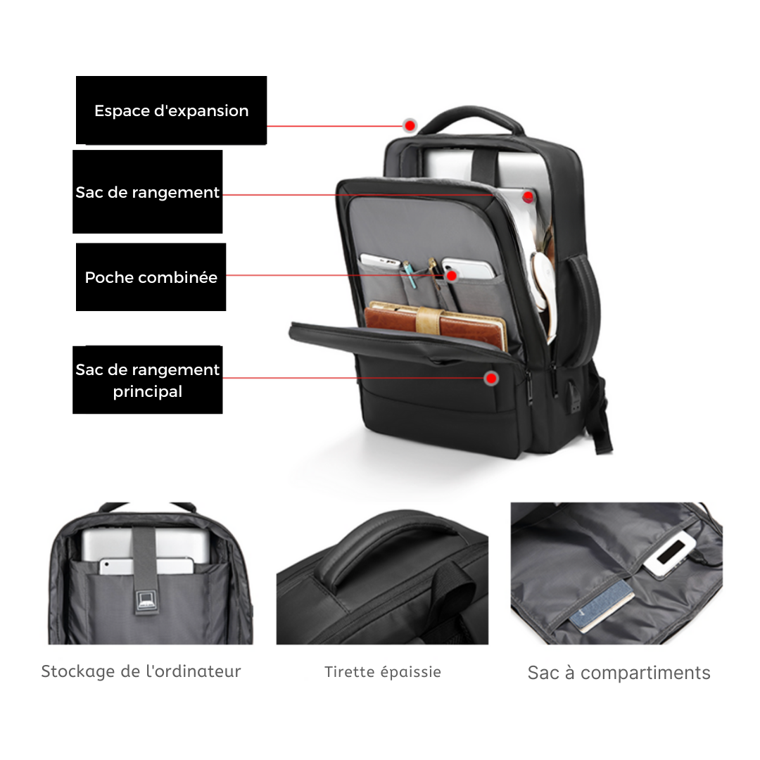 Sac à dos connecté extensible 20-30L – Nova Axis – Havresacs