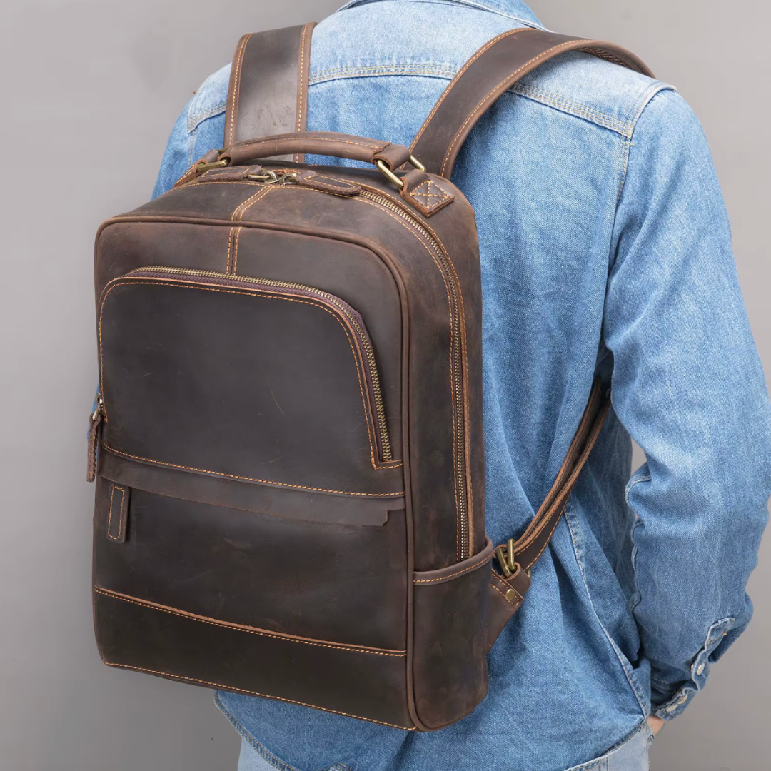 Sac à dos en cuir vintage pour homme - UrbanRetro - Havresacs