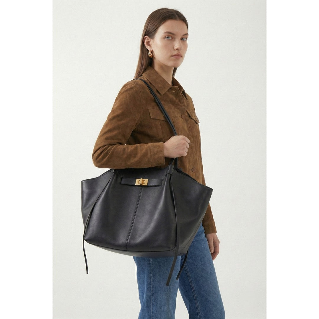 Sac à Main Cabas Noir - Grande Capacité & Cours - HavreS
