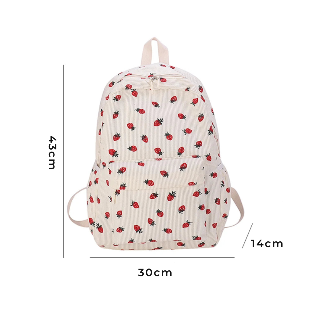 Sac à Dos Femme Motif Fraise 20L – SweetStrawberry – Havresacs