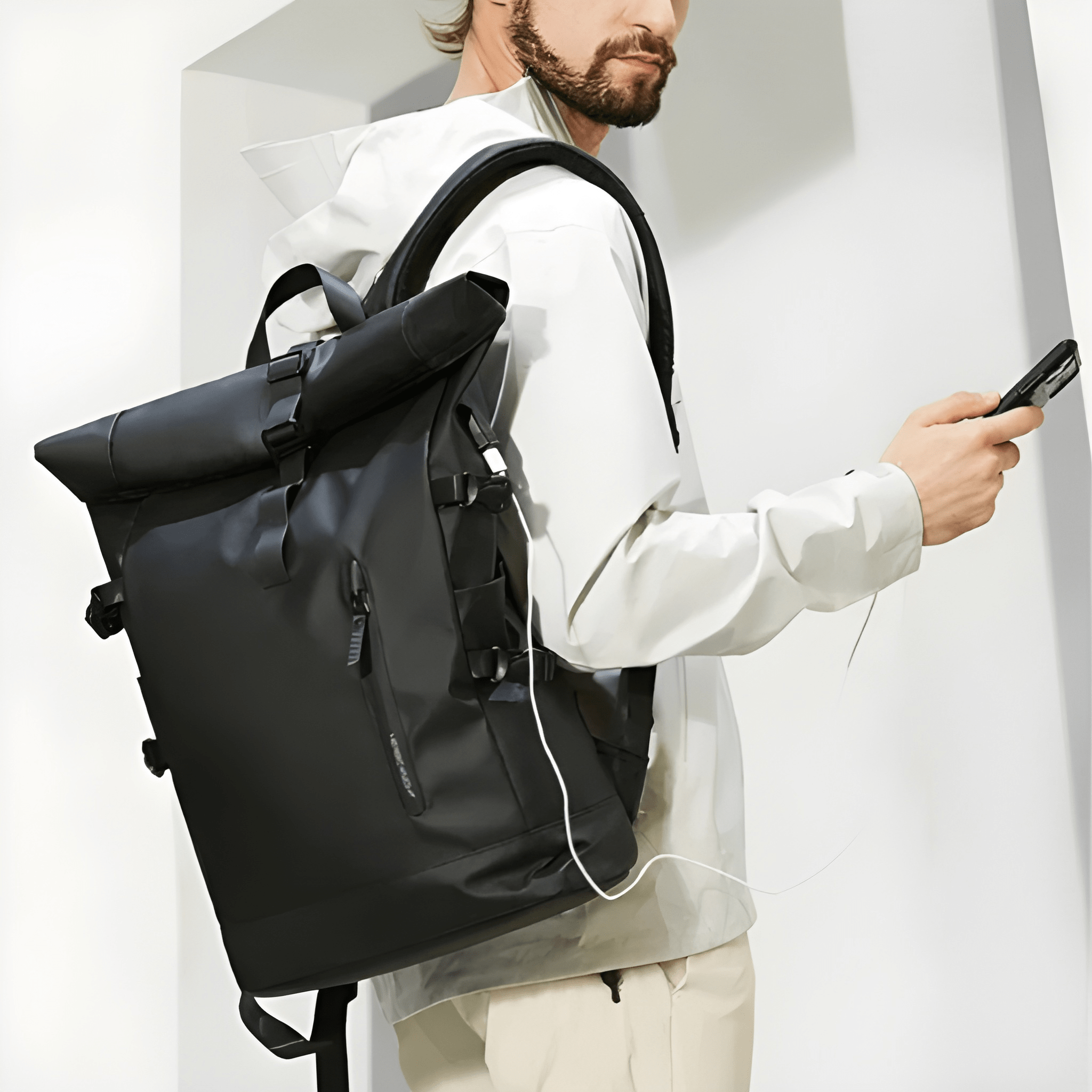 Sac à dos Roll Top étanche & urbain de 20L - compatible PC 15,6"