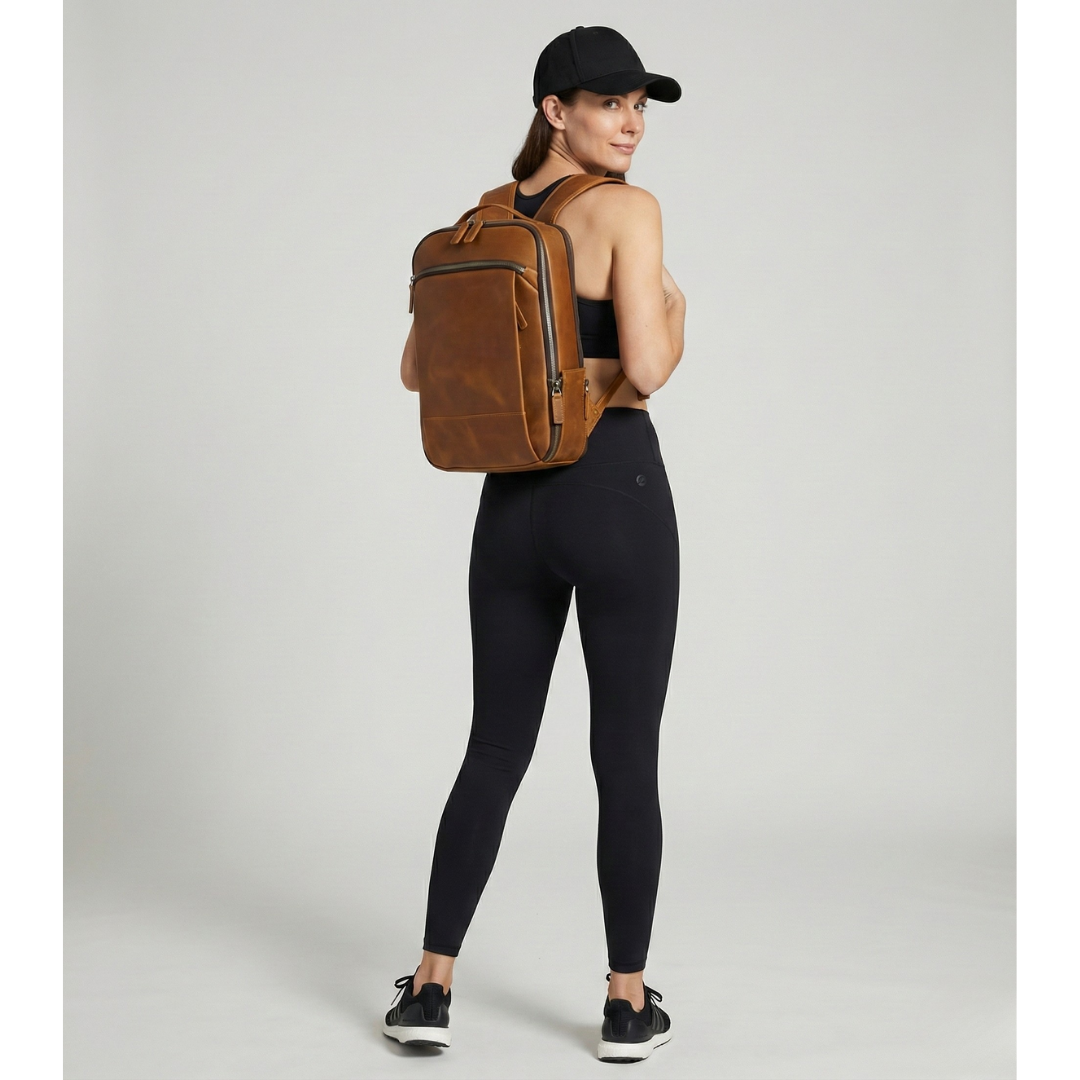 Sac à dos en cuir vintage pour homme tendance, pc 15" - Havresacs