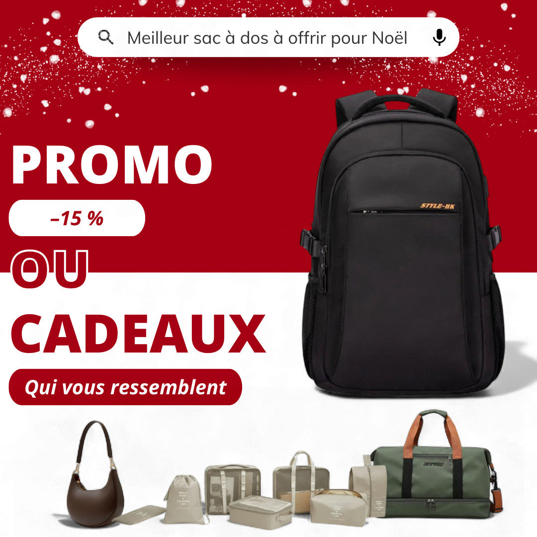 Sac à dos imperméable noir de 30L, idéal voyage et avion - Havresacs