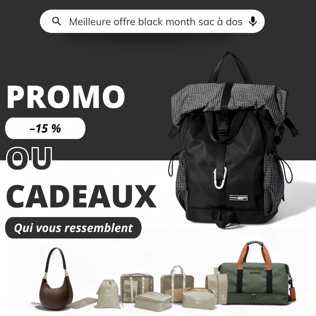 Sac à dos extensible noir de 20 litres étanche et léger – Havresacs - HavreS