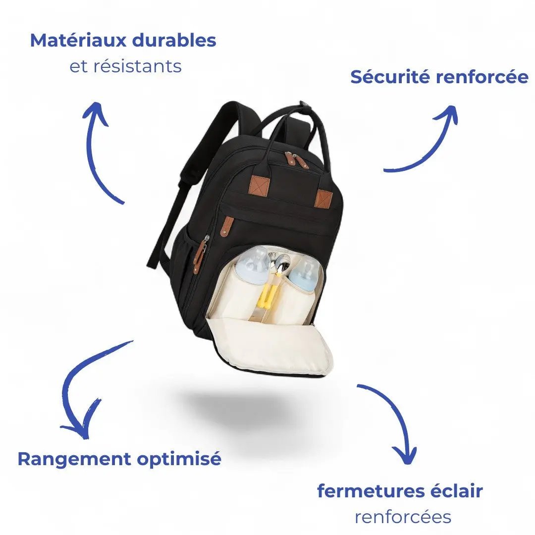 Sac à langer sac à dos noir de 20 litres - Havresacs - HavreS