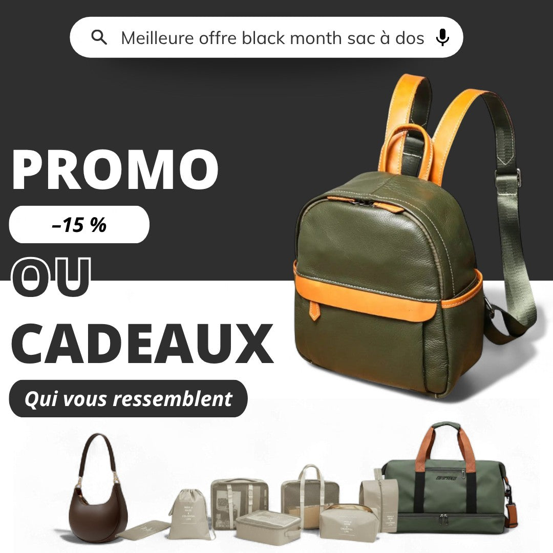 Sac à dos femme vintage en cuir de vachette vert, compact 6 litres