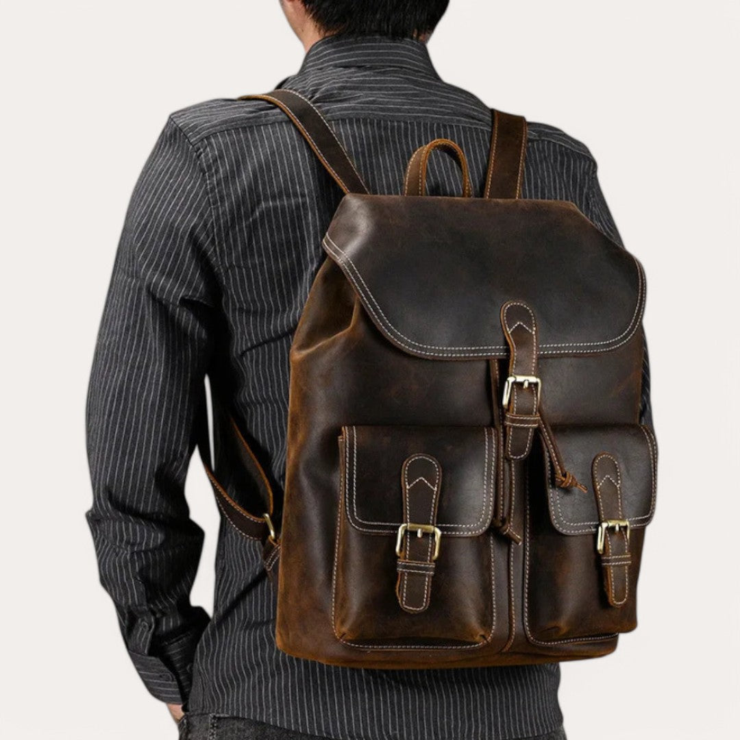 Sac à dos en cuir pour homme élégant - NomadCrafter - Havresacs