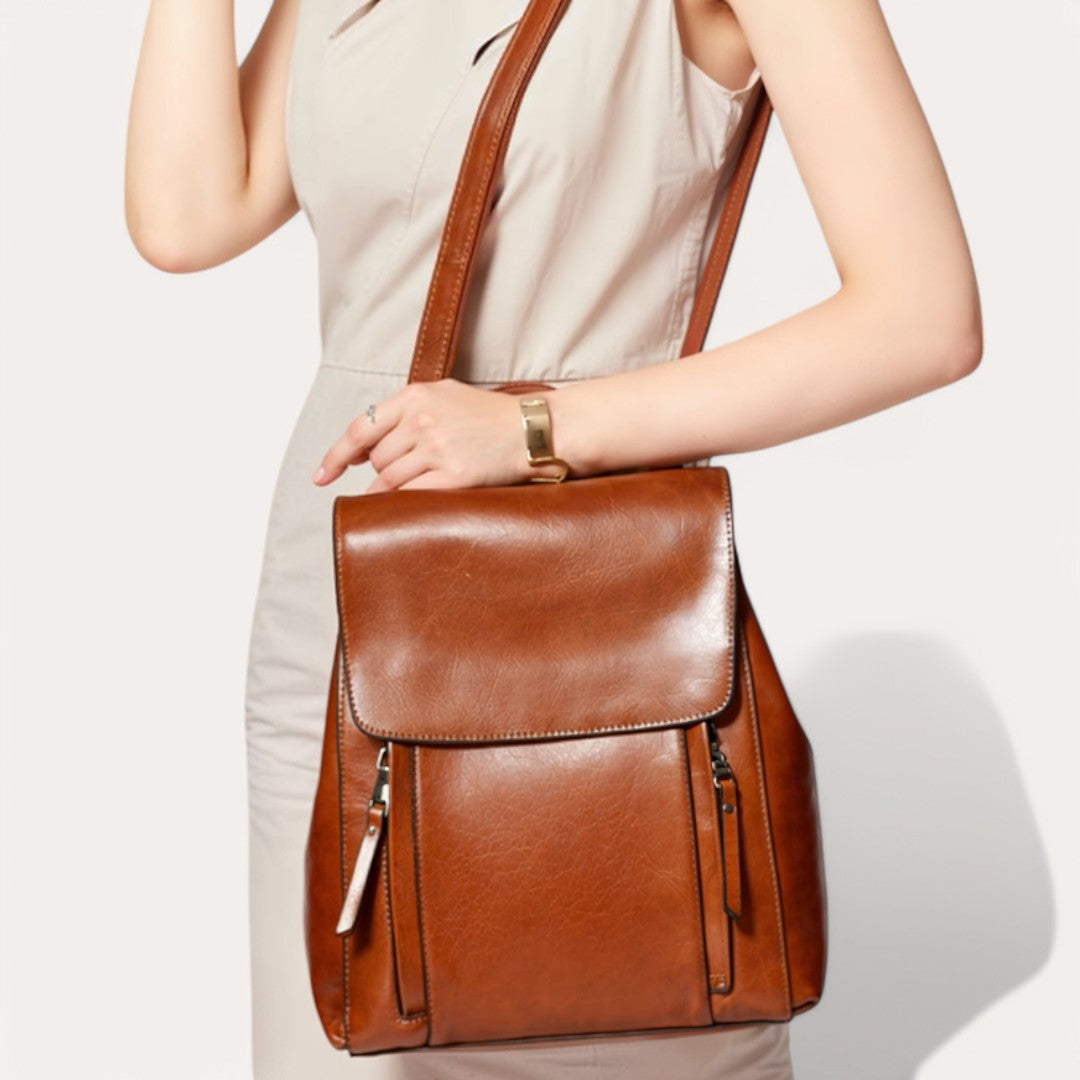 Sac à dos fashion en cuir 10L pour femme – ElegantLeatherPro – Havresacs