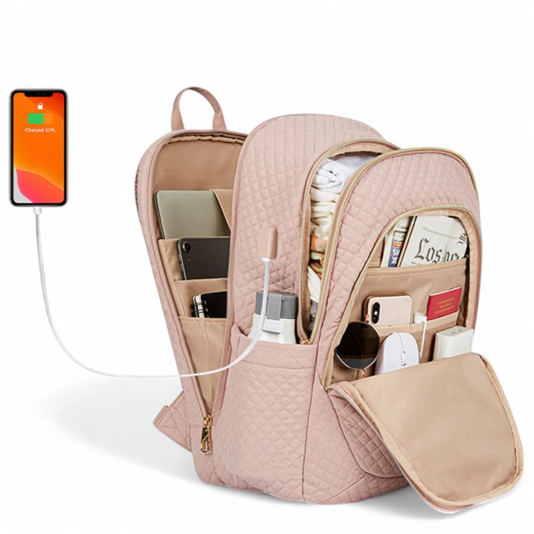 Sac à dos anti-vol avec USB 25L pour femme – SecureTravelPro – Havresacs