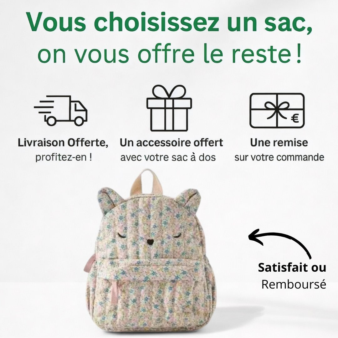 Cartable Maternelle Fille Fleuri Chat - Confort & Douceur | Havresacs