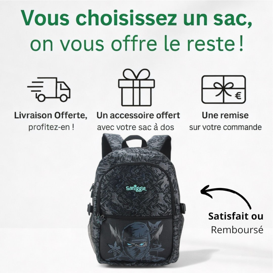 Cartable Garçon Ninja École Primaire - Confort & Résistant | Havresacs