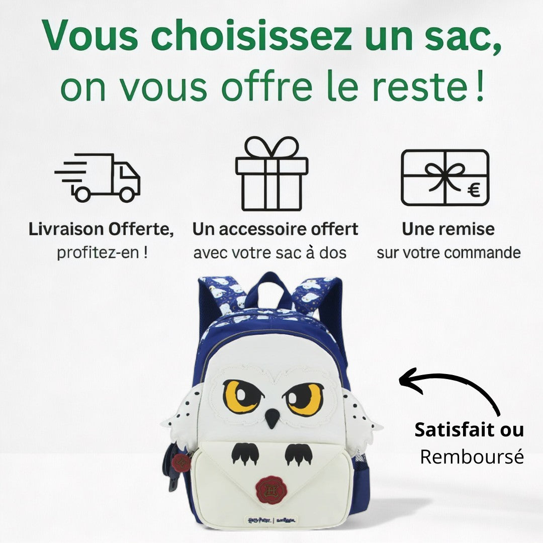 Cartable CP Garçon Hibou - Confort & Fantaisie | Havresacs
