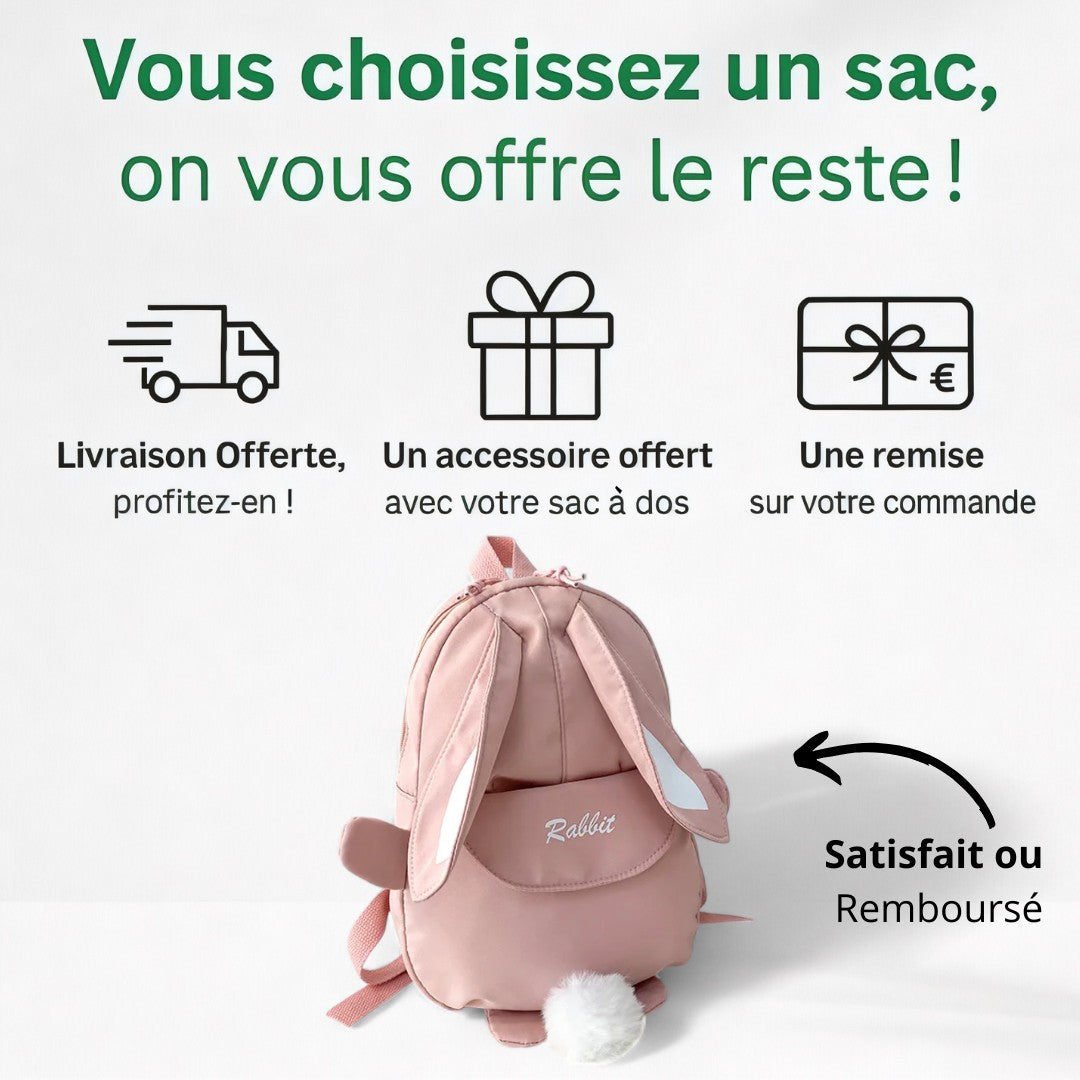 Cartable Fille Lapin Maternelle CP - Confort & Style | Havresacs