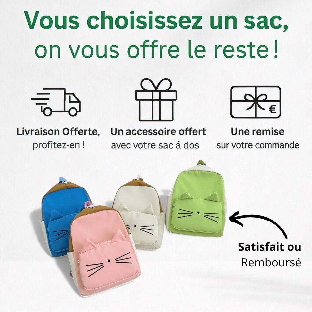 Cartable Chat Maternelle CP - Confort & Style | Havresacs