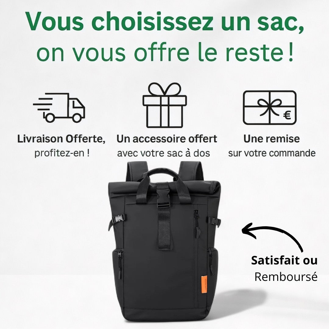 Sac à Dos Roll-Top Etanche De 35L - Homme/Femme | Havresacs