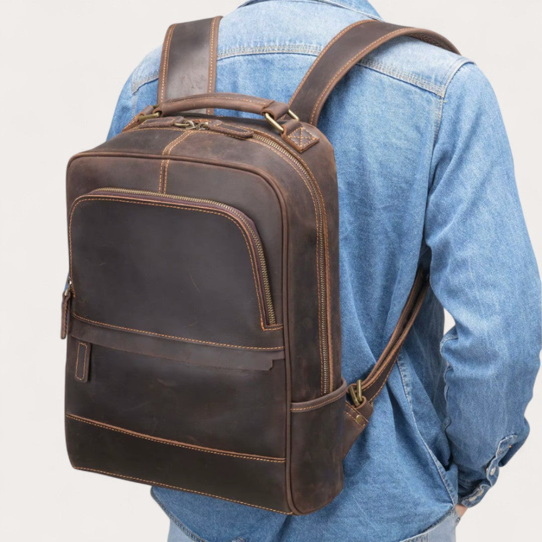 Sac à dos en cuir vintage pour homme - UrbanRetro - Havresacs