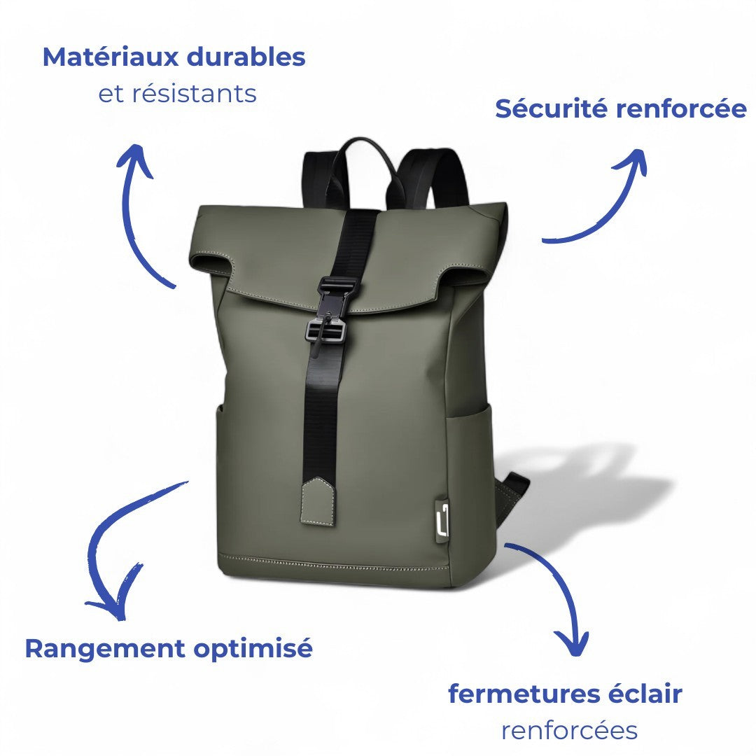 Sac à Dos Roll-Top Étanche 18L - Ordinateur 15" | Havresacs