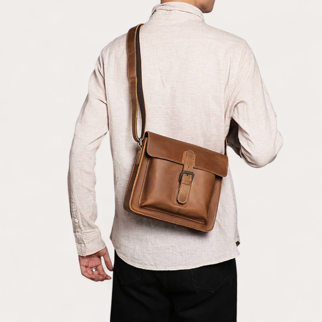 Sac Bandoulière Cuir Véritable Vintage Homme 7L – Chic | Havresacs