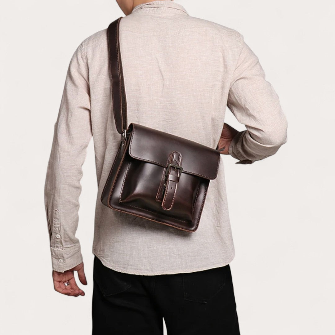 Sac Bandoulière Cuir Véritable Vintage Homme 7L – Chic | Havresacs