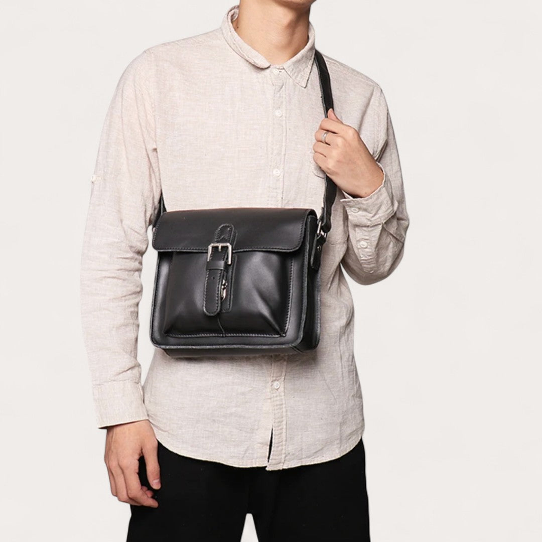 Sac Bandoulière Cuir Véritable Vintage Homme 7L – Chic | Havresacs
