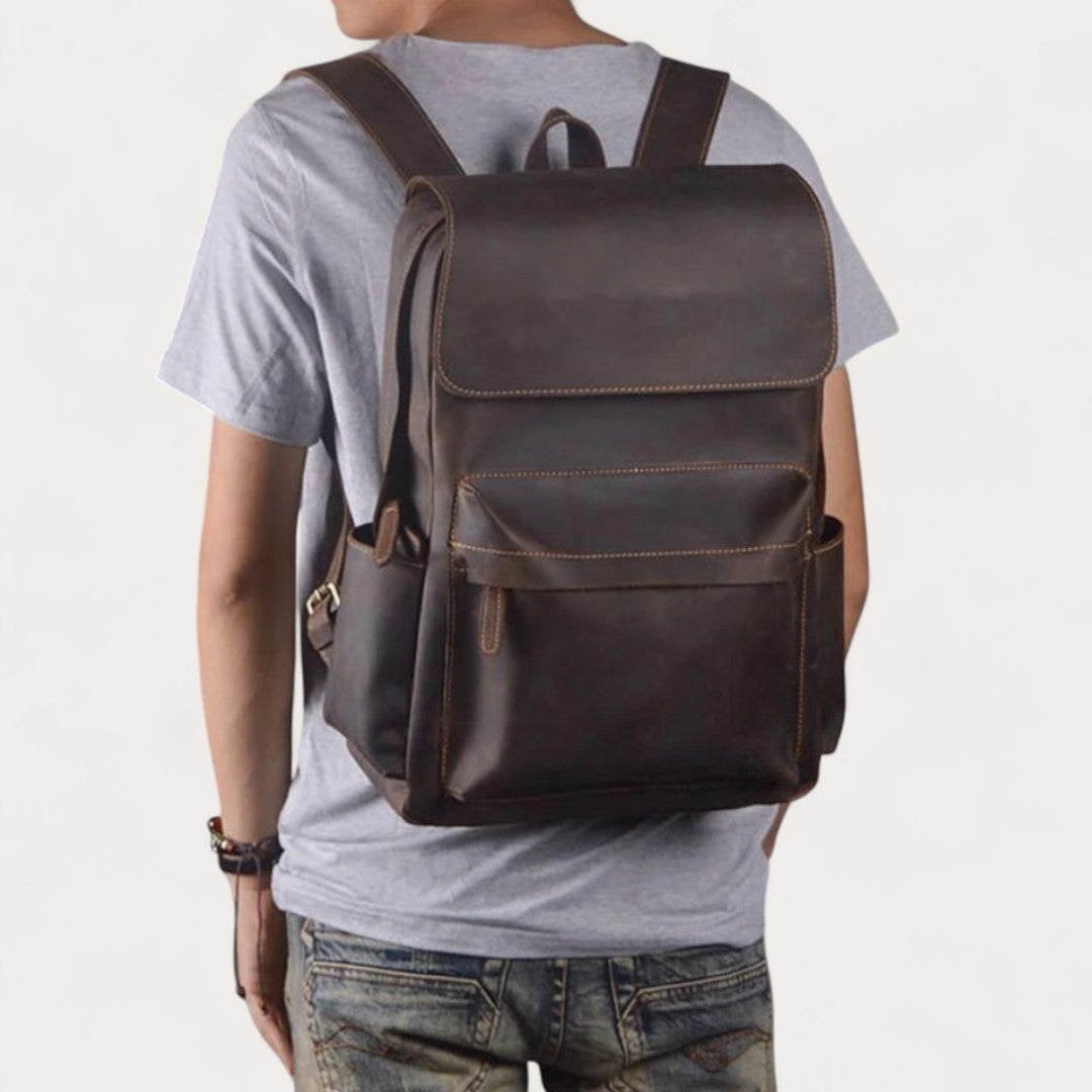 Sac à Dos Cuir Véritable Vintage 15.6’’ Élégant – 20L | Havresacs