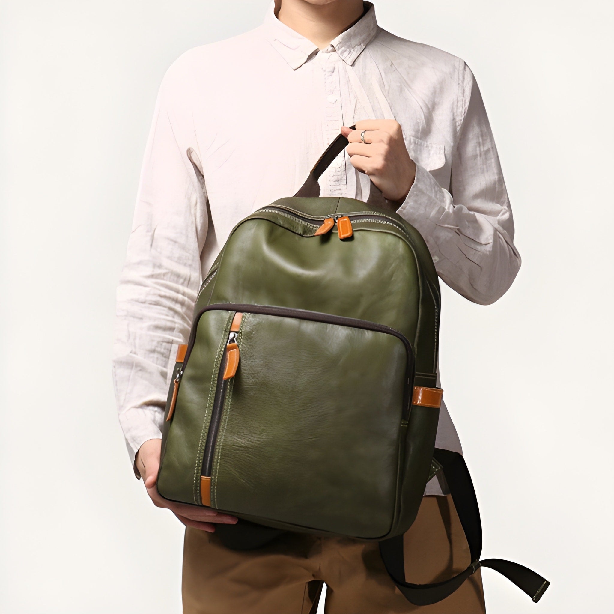 Sac à Dos Cuir Véritable Vintage PC 15’’ Elégant – 20L | Havresacs