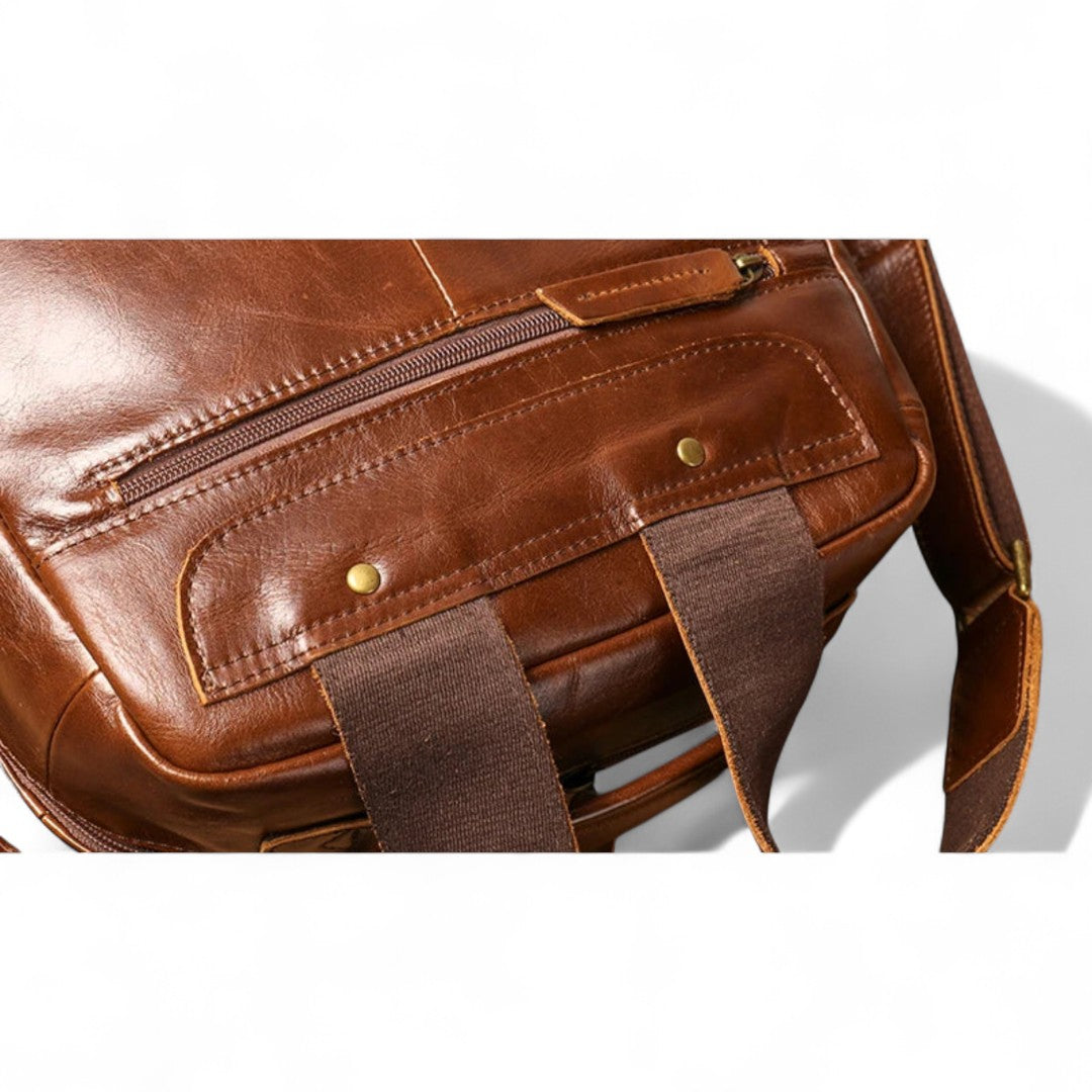 Sac à Dos Cuir Véritable Vintage Ordi 15’’ Léger – 18L | Havresacs