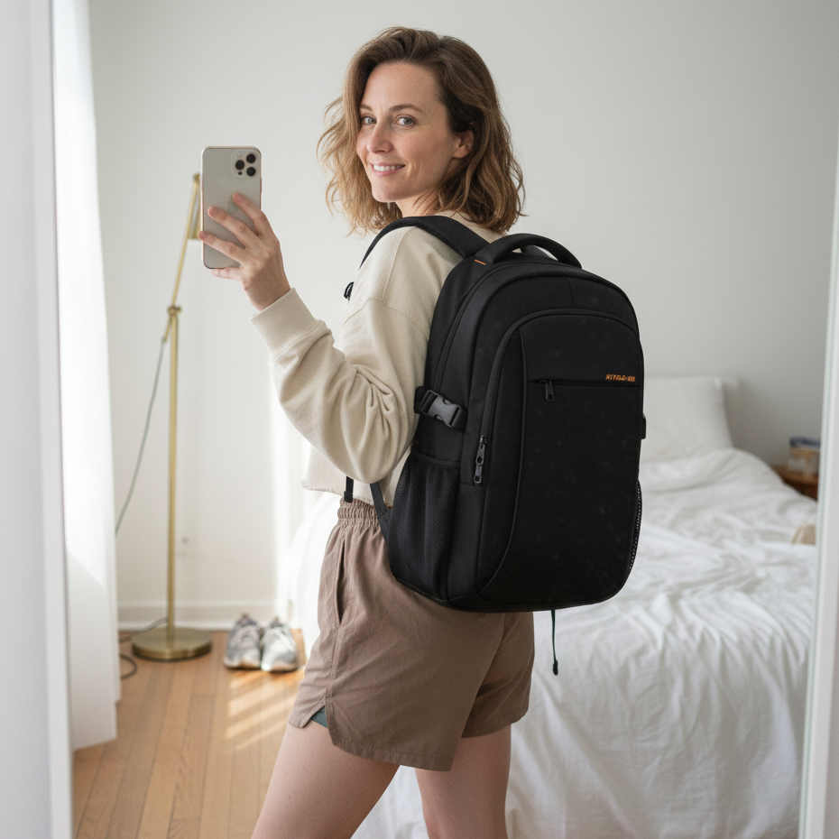 Sac à dos voyage noir de 30L – Étanche, Connecté & PC 15,6" - HavreS