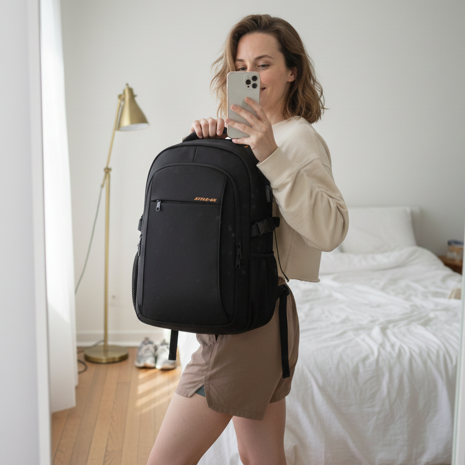 Sac à dos voyage noir de 30L – Étanche, Connecté & PC 15,6" - HavreS