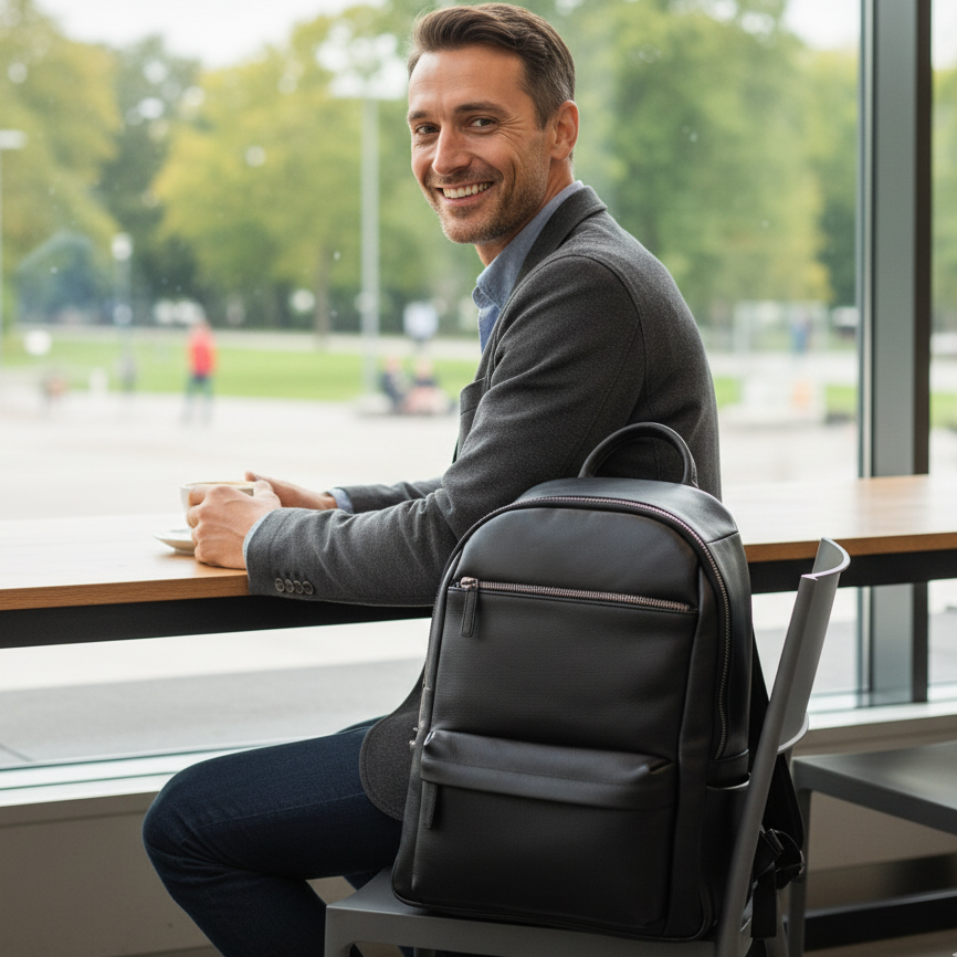 Sac à Dos Cuir Véritable Homme Vintage 20L – Élégant | Havresacs