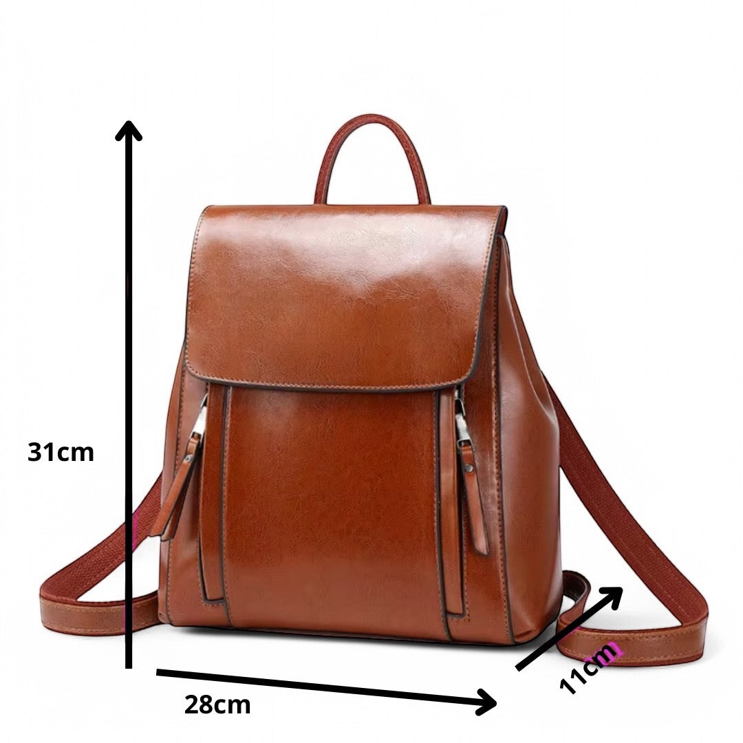 Sac à dos fashion en cuir 10L pour femme – ElegantLeatherPro – Havresacs