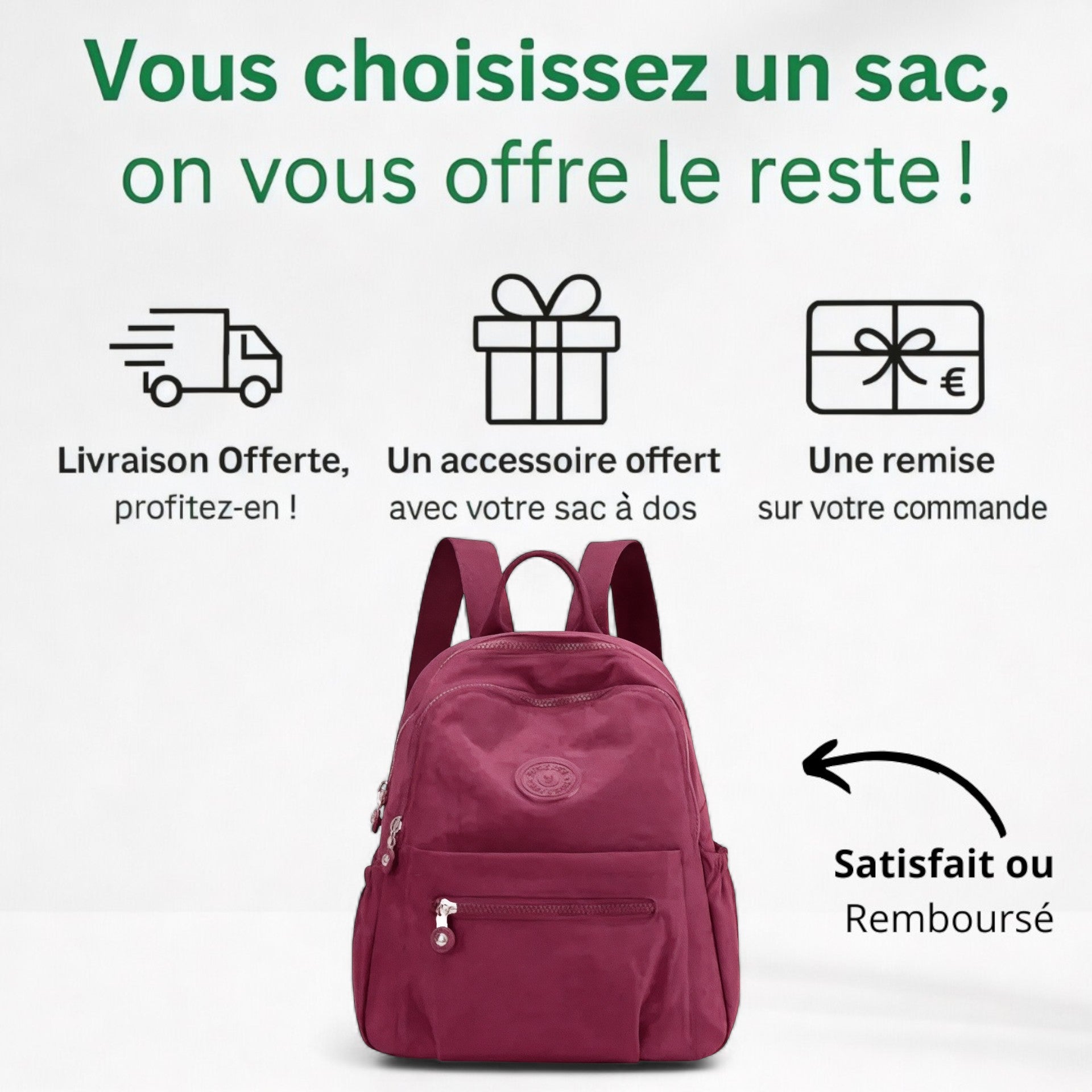 Sac à Dos Femme Nylon Compact 15L – GrandEspace – Havresacs
