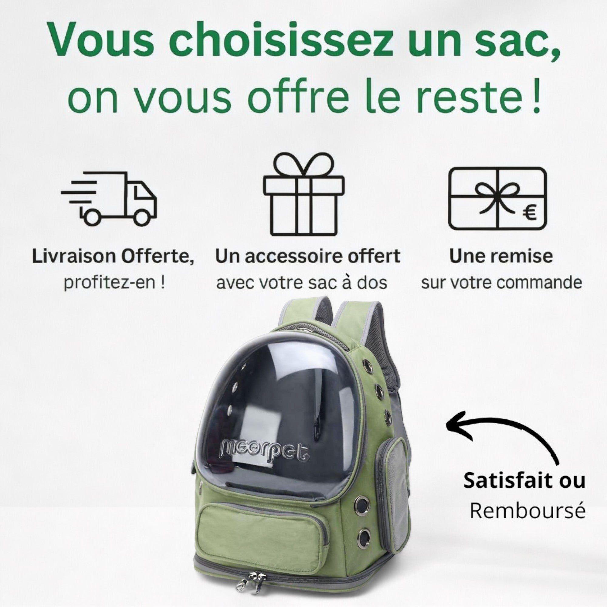 Sac à dos transparent pliable pour animaux TranspaPet – Havresacs
