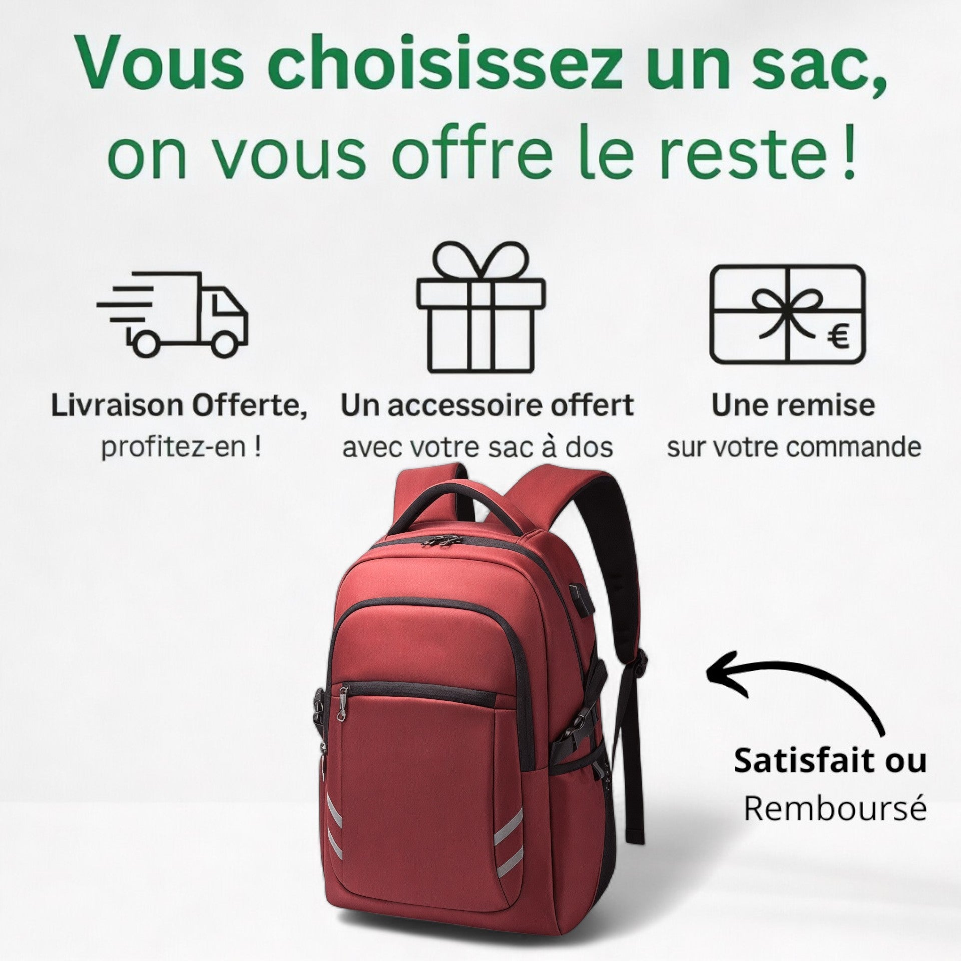 Sac à dos antivol de 30L, PC 15 pouces – Havresacs
