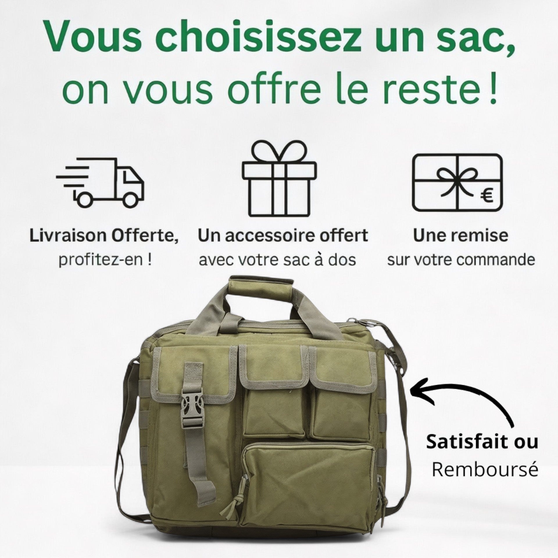 Sac tactique robuste militaire 18L – ArmPro – Havresacs