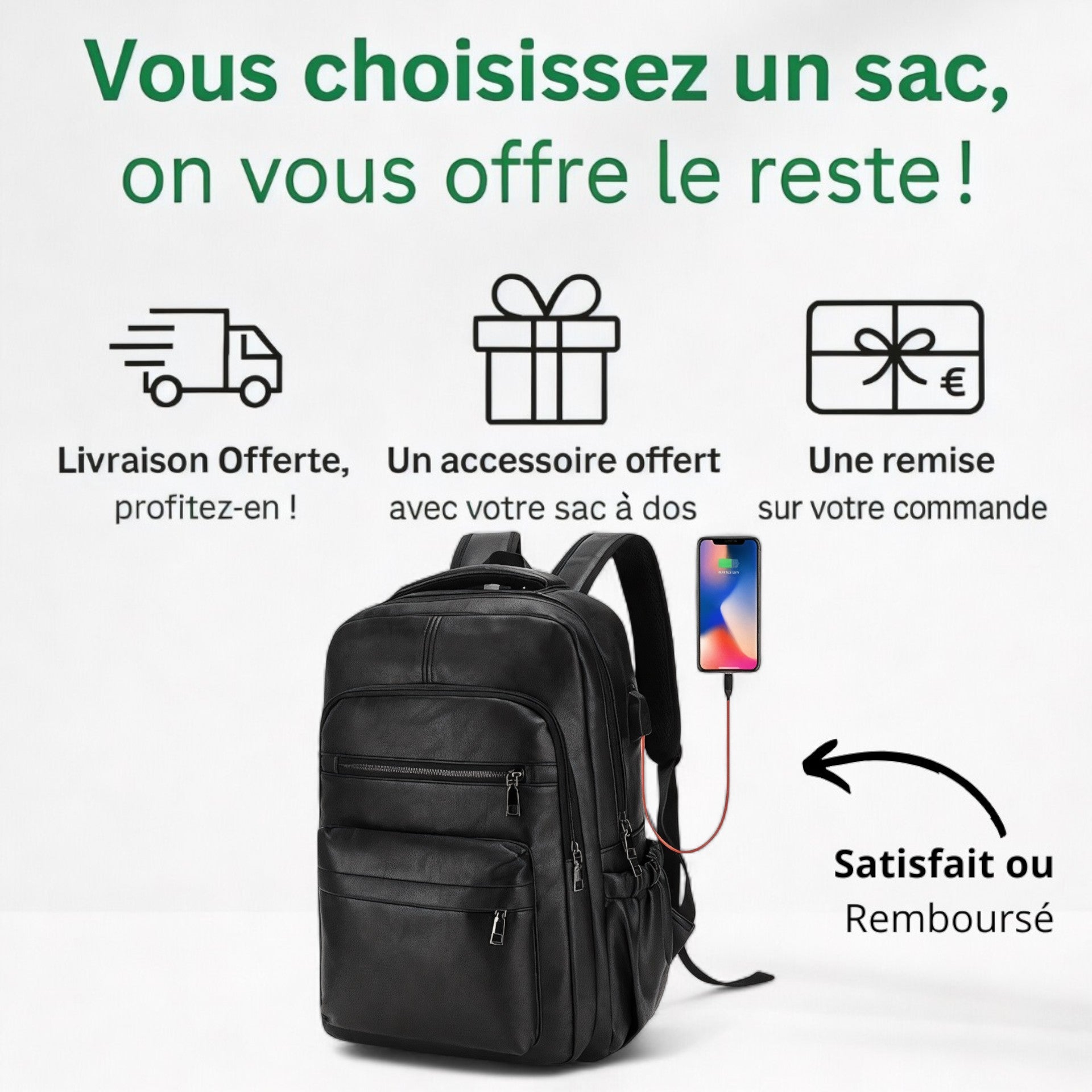 Sac à dos homme tendance connecté, pc 15 pouces - Havresacs