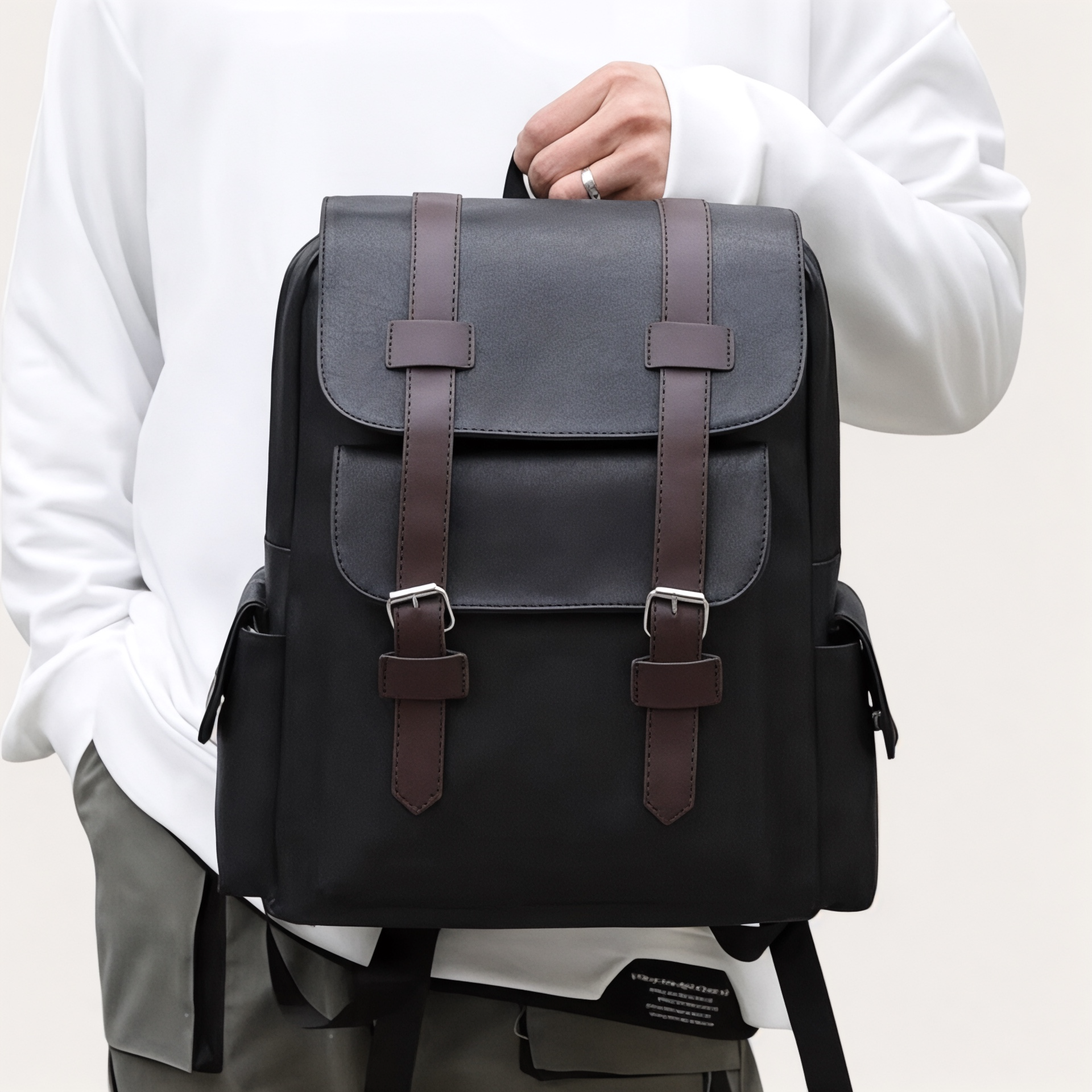 Sac à dos casual en PU 20L pour homme – CasualPro – Havresacs