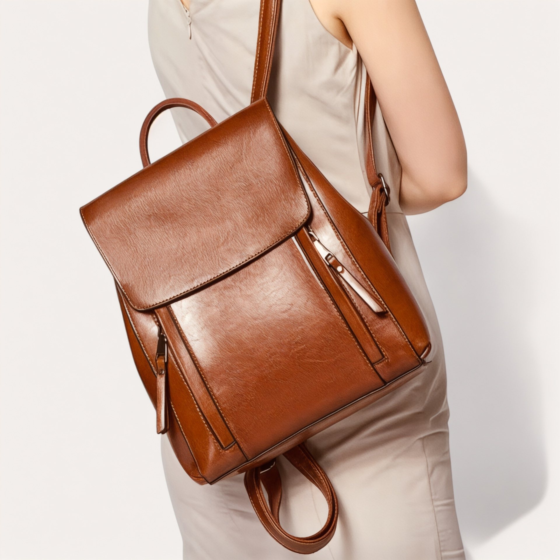 Sac à dos fashion en cuir 10L pour femme – ElegantLeatherPro – Havresacs