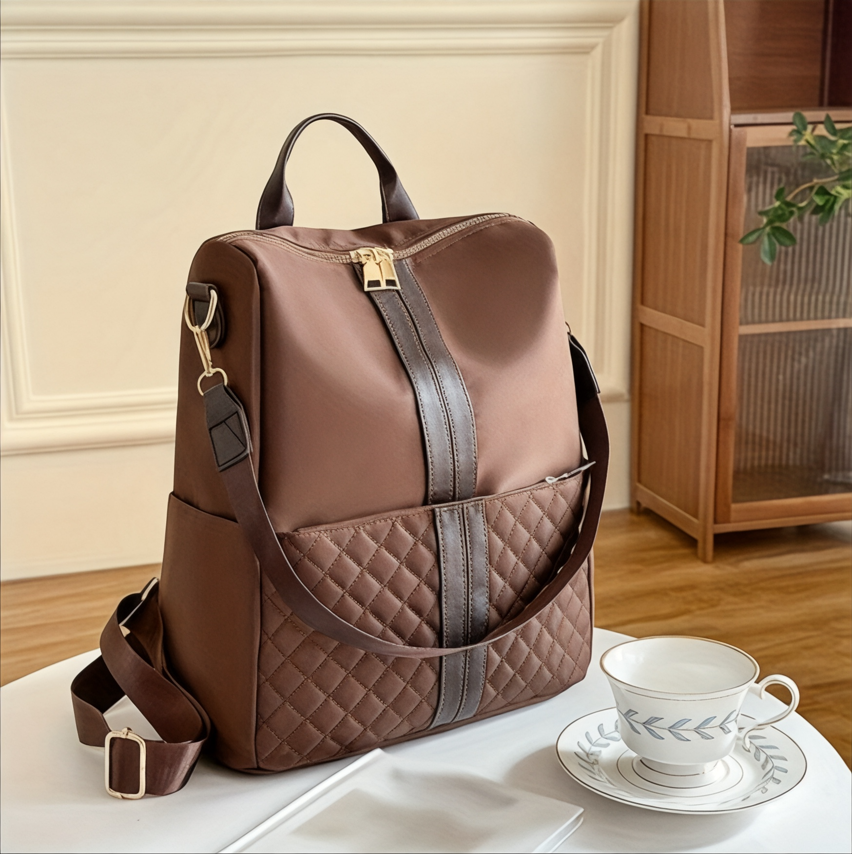 Sac à Dos Femme Matelassé 2 en 1, 15L – DiamondChic – Havresacs