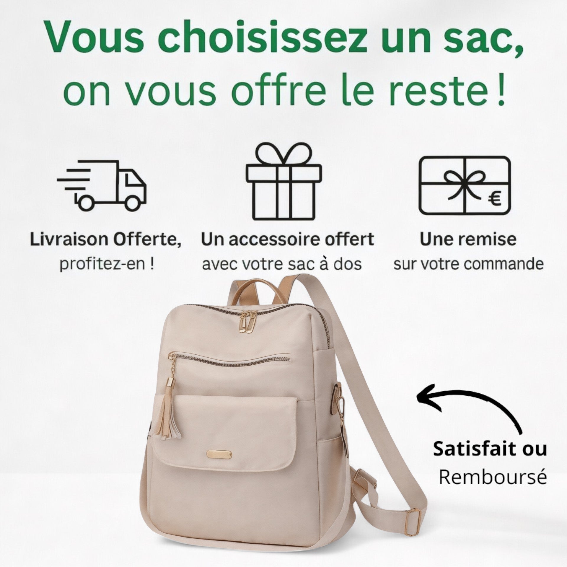 Sac à Dos Femme 2 en 1 Grand Capacity 15L – GrandChic – Havresacs