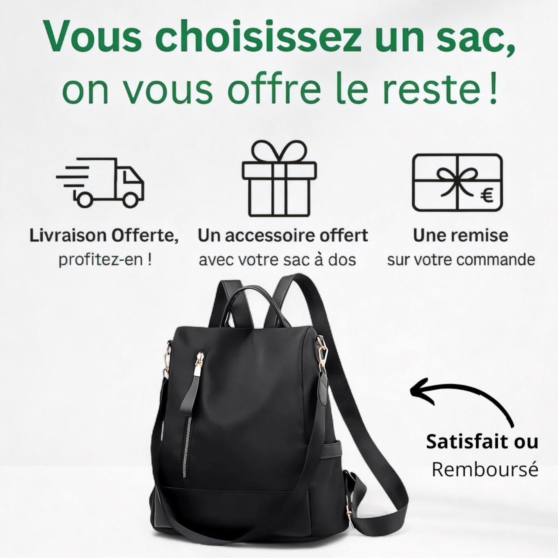 Sac à Dos Femme 2 en 1 Oxford 15L – MultiStyle – Havresacs