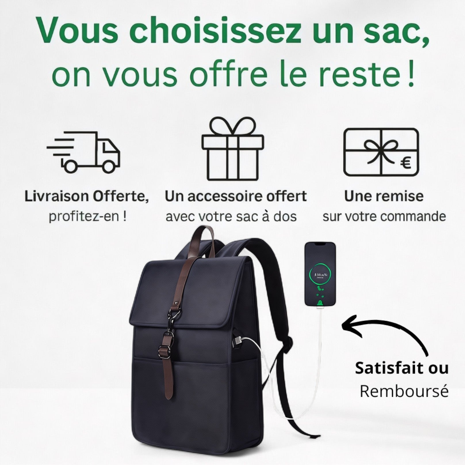 Sac à dos imperméable poche PC 15 pouces – Metro Nomad – Havresacs