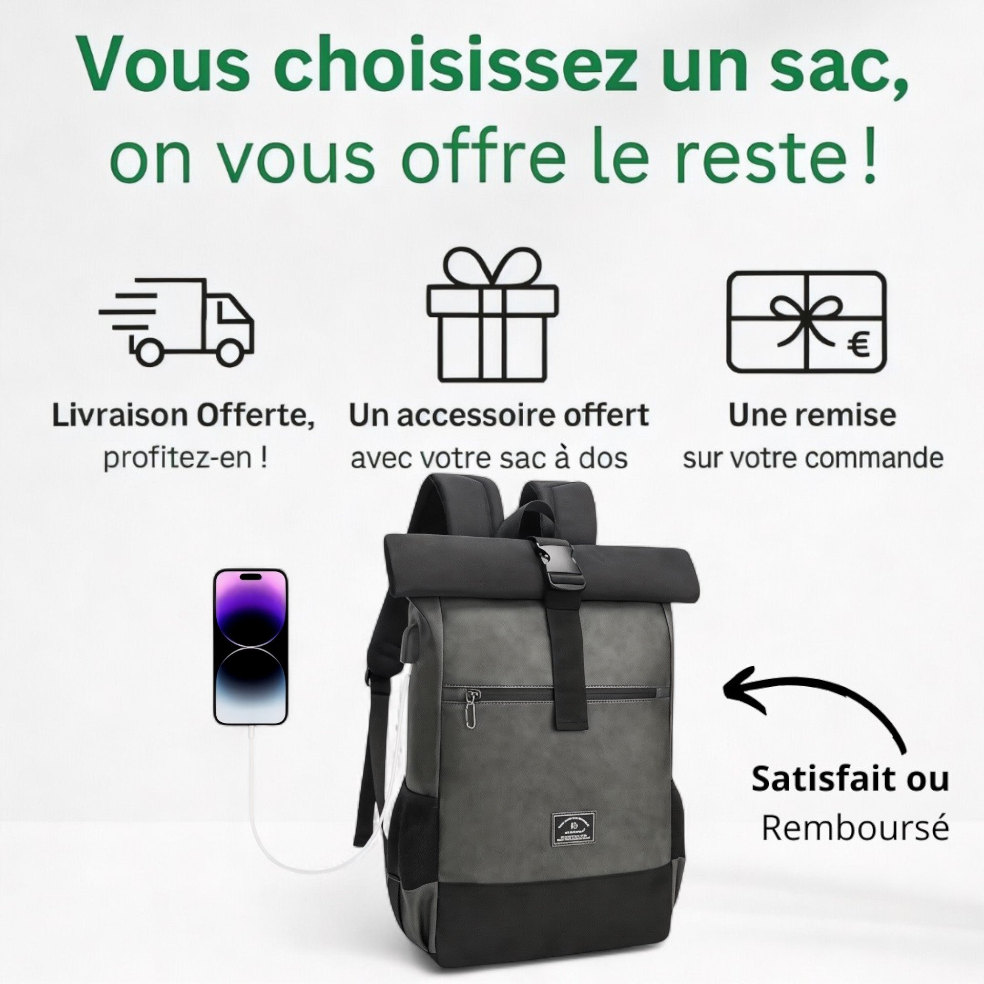 Sac à dos extensible pour ordinateur – Traveler Roll – Havresacs