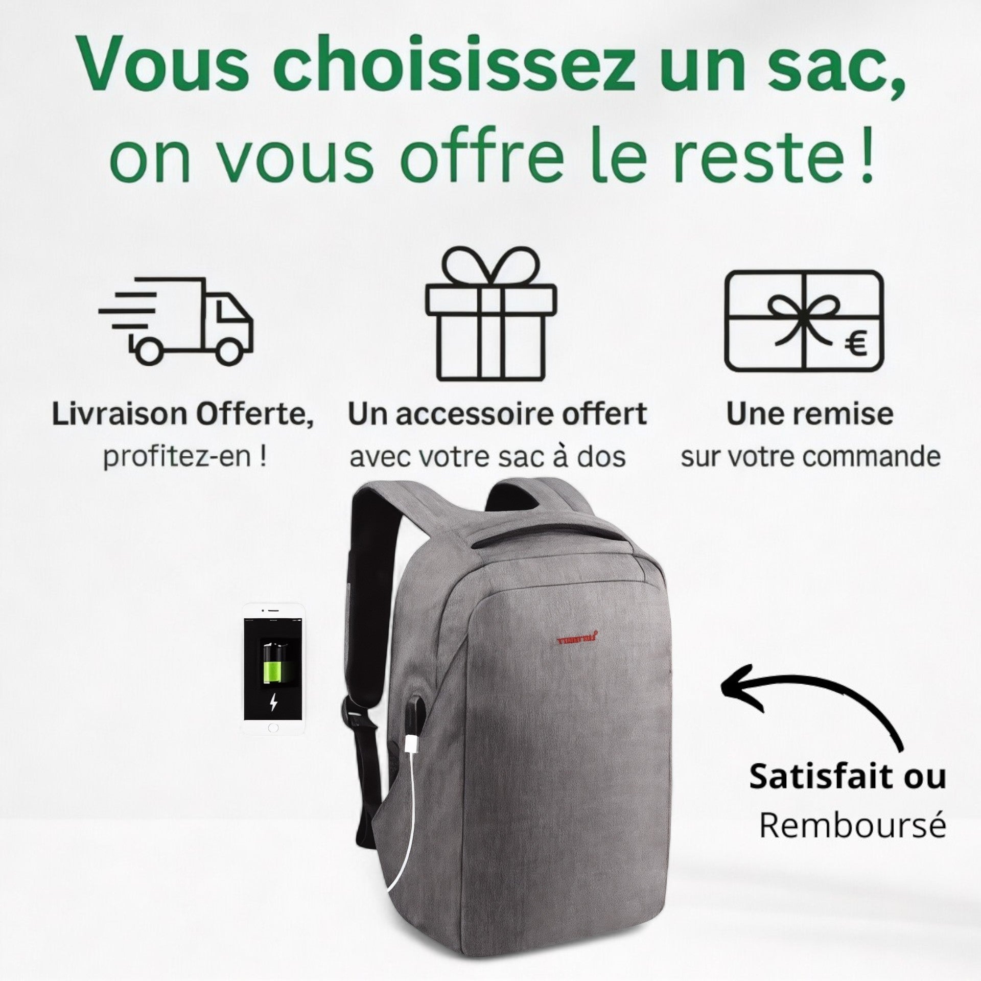 Sac à dos tendance 20L, PC 15 pouces – Guardian – Havresacs