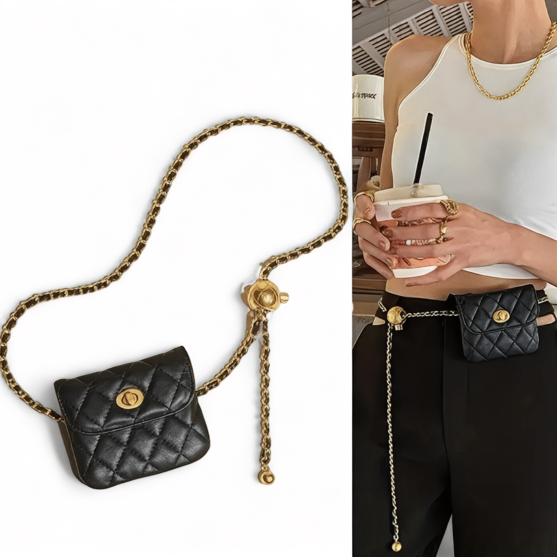 Mini sac banane chic femme – GlamBelt – Havresacs