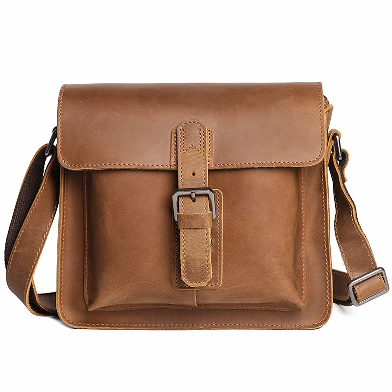 Sac Bandoulière Cuir Véritable Vintage Homme 7L – Chic | Havresacs