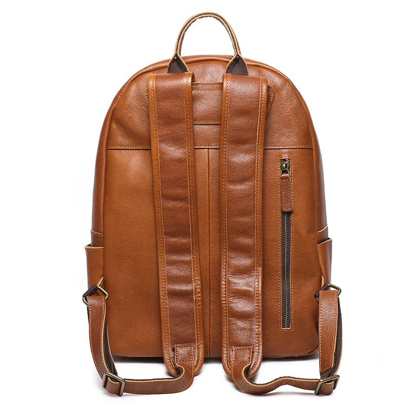 Sac à dos vintage en cuir véritable 18L. Compatible Ordi 14’’