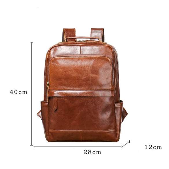 Sac à Dos Cuir Véritable Vintage Ordi 15’’ Léger – 18L | Havresacs