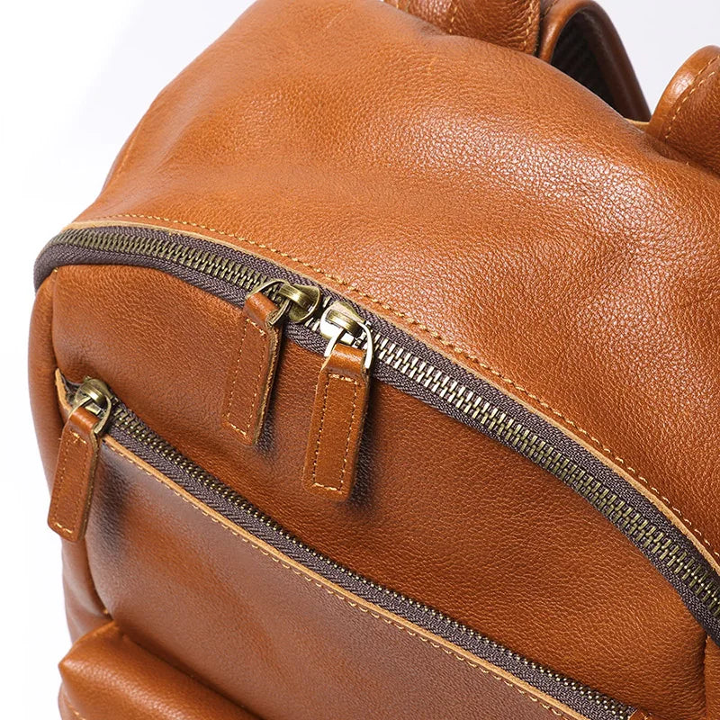 Sac à dos vintage en cuir véritable 18L. Compatible Ordi 14’’