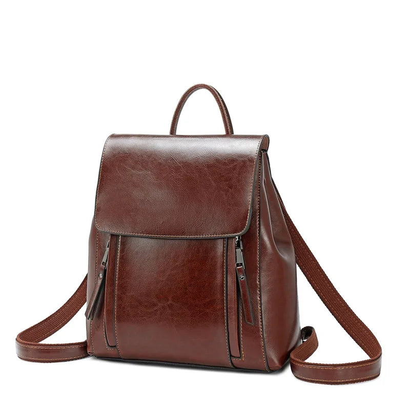 Sac à dos fashion en cuir 10L pour femme – ElegantLeatherPro – Havresacs